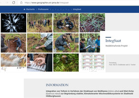 Informationen rund um das Waldklimafonds-Projekt lassen sich auf der neuen Internetseite abrufen. Quelle: Website Uni Jena